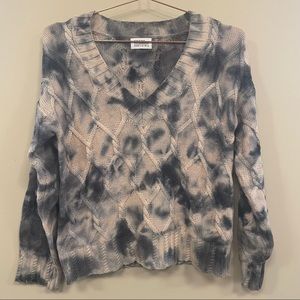 27 Miles Tie dye cotton Black Beige Knit Sweater Size Medium
